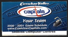 2000-01 Cowichan Valley Capitals BCHL Hockey Schedule !!! Remax