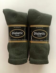 Non-Binding Top DIABETIC Green Crew Socks Size 10-13 & 9-11, 3/ 6 /12 Pairs, USA