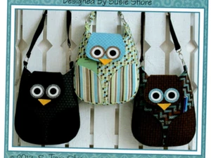 Borsetta Who's Night Out modello gufo carino cotone divertente tasca interna e tasche ad ala - Foto 1 di 2