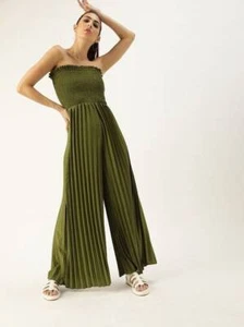 Mono plisado acordeón verde oliva, mono indio para mujer fusión - Imagen 1 de 8