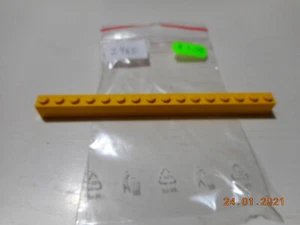 1x Lego 2465 Basis-Stein 1x16 gelb - Bild 1 von 1