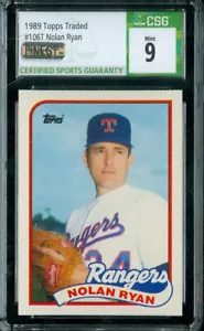 1989 TOPPS TRADED #106T NOLAN RYAN HOFer CGS 9 2ND FINEST GRADE MAC SPOTLESS * - Picture 1 of 4