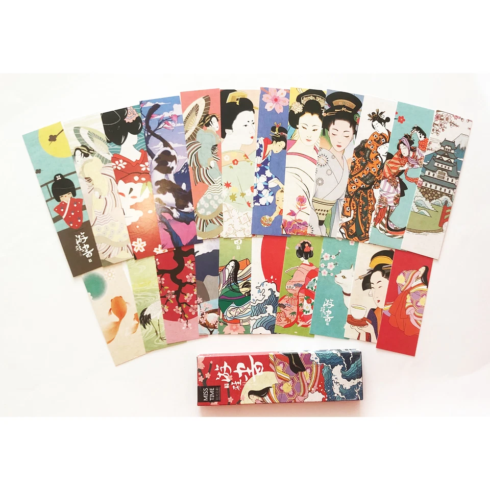 BARGAINS EXPRESS UK Japanese Style Traditional Oriental Ladies Bookmarks Cute Book Markers Gift