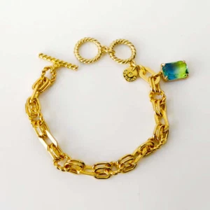Nuevo 7.5" Talbots Cadena Cuadrada Pulsera Regalo Moda Mujeres Fiesta Vacaciones Joyería - Imagen 1 de 4
