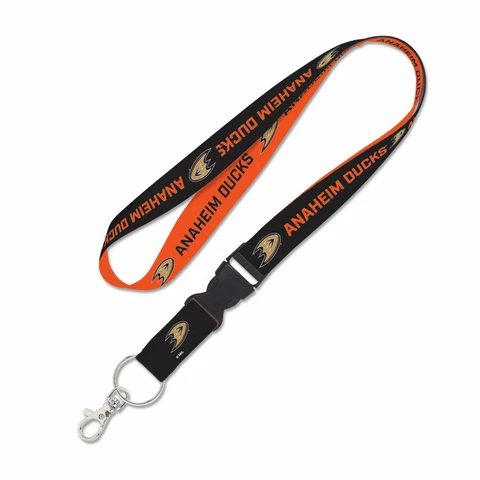 ANAHEIM DUCKS KEY CHAIN LANYARD DETACHABLE BUCKLE 1" WIDE 22" LONG Cover