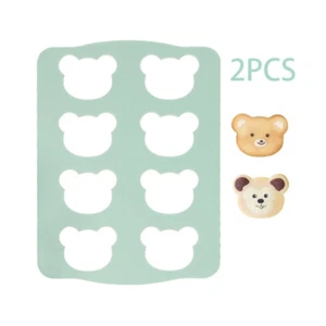 2PCS Bear Shape Silicone Cookie Mold 8 Cavity Cracker Dacquoise Baking Mold - Picture 1 of 13