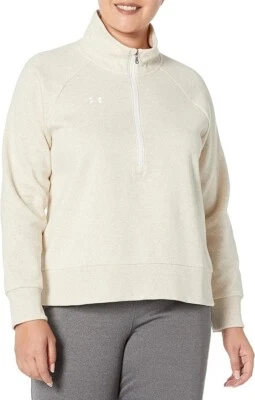 Sudadera para mujer Under Armour Rival media cremallera polar pullon ligero avena 2X 3X Foto 1 de 2