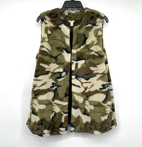 Cato Weste Damen Größe L Camouflage grün braun Kunstfell flauschig ärmellos Taschen - Bild 1 von 10