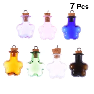7 Pcs Wishing Flasche Glas Gläser Tiny Gläser Fläschchen Korken Flaschen - Bild 1 von 11