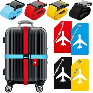 8 Pack Luggage Straps Suitcase Tags Set, Travel Adjustable Suitcase Belt Sili... - Picture 1 of 7