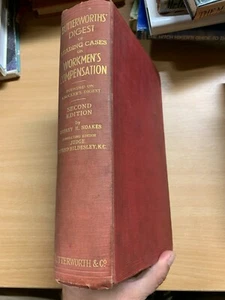 1933 BUTTERWORTH'S DIGEST OF LEADING CASES ON WORKMEN'S COMPENSATION BOOK (P8) - Picture 1 of 12