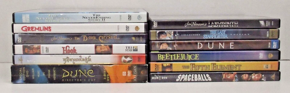 12 Nostalgic Fantasy/Adventure/Sci-Fi DVDs- The Neverending Story 1&2/Labyrinth - Image 1 of 1