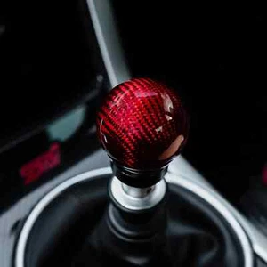 Carbon red shift gear knob for HONDA CIVIC TOYOTA SUBARU MAZDA EVO 86 STI GR BRZ - Picture 1 of 4