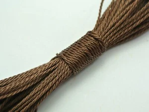 50 Meters Brown Waxed Polyester Twisted Cord 1mm Macrame String Linen Thread - Picture 1 of 4