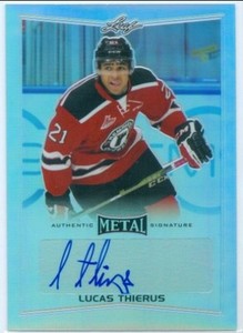 LUCAS THIERUS "AUTOGRAPH CARD" LEAF METAL DRAFT HOCKEY 2016 QUEBEC RAMPARTS
