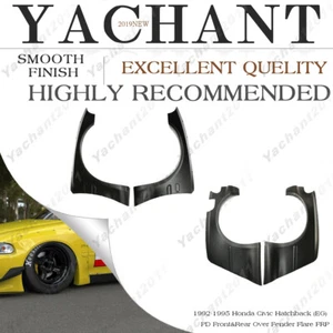 FRP pd-style Front&Rear Over Fender Flares For 92-95 Honda Civic Hatchback (EG) - Picture 1 of 12