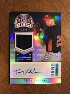Trey Killian 2015 USA Stars Holo Game Gear Worn Patch Auto #95 Rockies /25