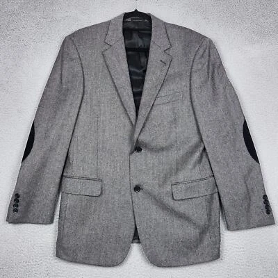 ANDREW FEZZA Suit Jacket Mens 40R Gray Worsted Wool Silk Blend Career Wedding - Image 1 of 4