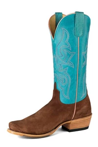 Macie Bean Womens Top Hand Kango/Blue Smooth Ostrich Cowboy Boots - Picture 1 of 1