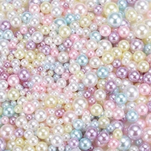 800Pcs Faux Pearl for Crafting, 3-8mm No Hole Round Pearls Beads, Multicolor - Picture 1 of 6