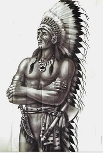 Poster originale d'epoca AMERICAN INDIAN BIG CHIEF ARMS c.1950 - Foto 1 di 1