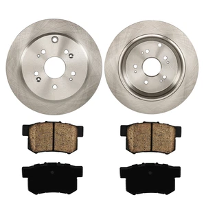 Rear Disc Brake Rotors Ceramic Brake Pads For Honda CR-V 2012-2015 2016 - Foto 1 di 9
