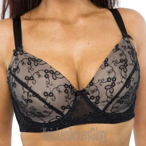 Ladies Black/Nude Padded Underwired Bra Size 34 to 44 (D to G cup) LG150 NEW - Picture 1 of 3