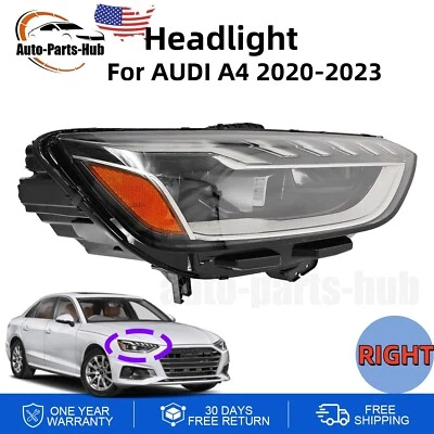Right LED Headlight For 2020-2023 AUDI A4 S4 Passenger Side 8W0941034F - Изображение 1 из 4