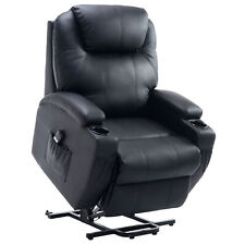 Fotel stojący fotel telewizyjny fotel z pomocą wstawania sztuczna skóra czarny