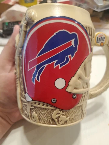 Rare Buffalo Bill Sculpted 3D Beer Stein Mug NFL Miller Lite Cover