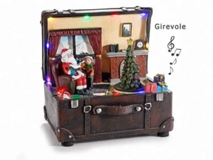 Babbo Natale in movimento con Luci e Misica Villaggio Natalizio 15,5 x 11 x 16,5 - Foto 1 di 4