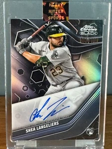 SHEA LANGELIERS 💥/150 RC Auto💥2023 Topps Chrome Black Rookie #CBA-SL Athletics - Picture 1 of 2