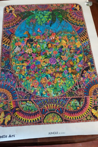 Original Doodle Art - The JUNGLE by Moira - 1973, 30" x 40" - Well done