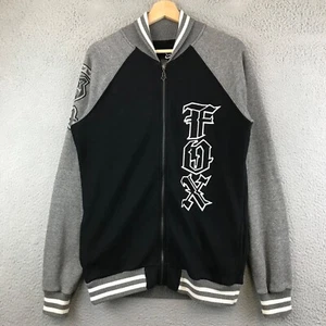 Fox Racing - Boy Size XL Varsity Letterman Style Full Zip Black Sweatshirt - Picture 1 of 14
