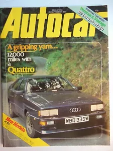 AUTOCAR MAGAZINE September 26 1981 QUATTRO 12,000 miles - Foto 1 di 1