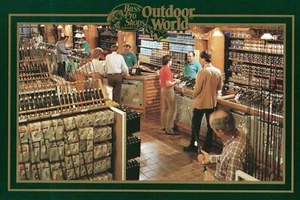 Vintage Bass Pro Shops Outdoor World Postcard - Picture 1 of 2