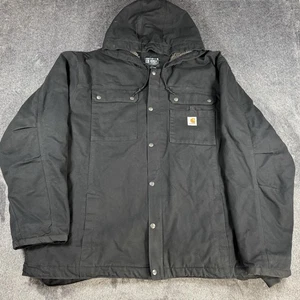 Carhartt Relaxed Fit Men’s Size 3XL Black Sherpa Lined Hooded Utility Jacket - Picture 1 of 19