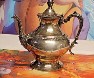 Vintage Silver on Copper Plate Tea Pot with Lid Hallmarked Crown 7"x7" - Picture 1 of 16