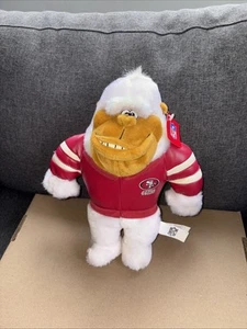 Vintage 2001 San Francisco 49ers Plüsch mit Etikett Albino Affe/Gorilla NFL Play By Pla - Bild 1 von 6