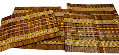 Vintage Woven Wood RectangularW Flexible Placemats- Set of 6 - Image 1 of 4