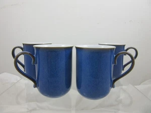 4 x Denby Imperial Blue Straight Coffee / Tea Mug - each 10 cms tall - Picture 1 of 9