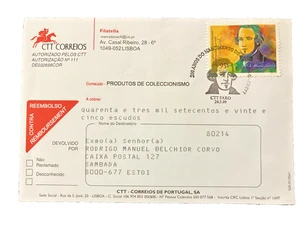 Portugal 1999 - Cash on delivery form Almeida Garrett stamp -  first day cancel - Picture 1 of 1