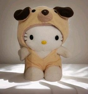 DE COLECCIÓN AÑOS 90 SANRIO 5" HELLO KITTY MARRÓN PERRO CACHORRO DISFRAZ PELUCHE MUÑECA RARO - Imagen 1 de 3