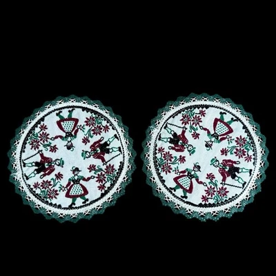 Lote de 2 posavasos vintage alemanes/holandeses/austriacos impresos arte popular Foto 1 de 4