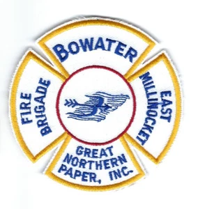 Bowater Great Northern Paper, East Millinocket Maine ME Fire Dept. patch - NEW! - Foto 1 di 1