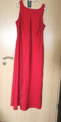 Kleid Abendkleid Gr.44 Maxikleid Yessica rot glänzend schimmernd A- Linie  - Bild 1 von 4