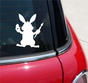 EASTER BUNNY EGG DECORATING GRAPHIC DECAL STICKER ART CAR WALL - Picture 1 of 3