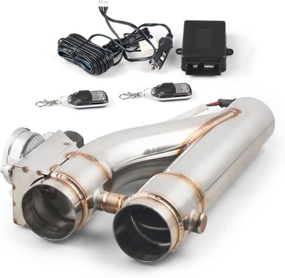 High Sealing Electric Catback Y-Pipe Exhaust Downpipe 2" Cut Off  Dual-Valve - Image 1 of 4