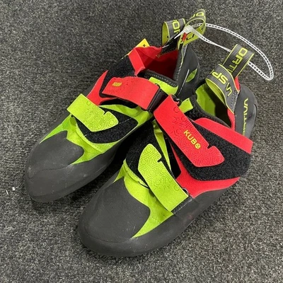 LA SPORTIVA Kubo Climbing Shoes Size 11 USM / 12 USW, Goji/Neon, Used - Image 1 of 4