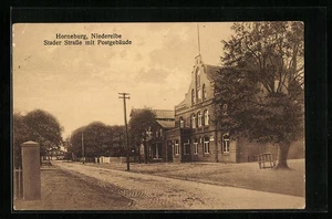 Horneburg, Stader Straße mit Postgebäude, Ansichtskarte 1938 - Picture 1 of 2
